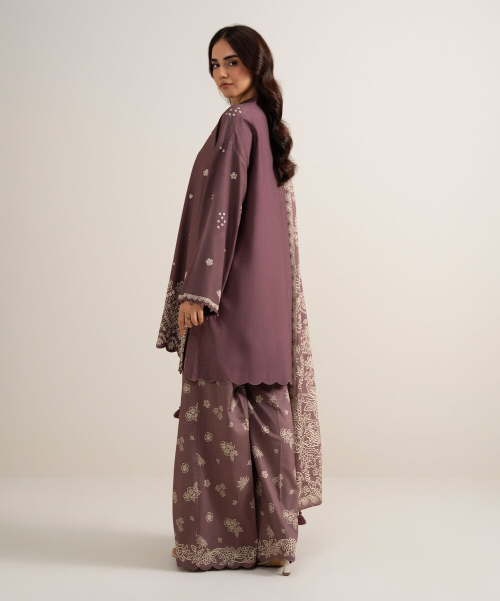 3 Piece - Embroidered Linen Suit โ Sapphire view 3