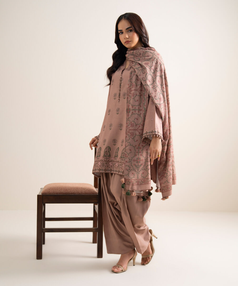 3 Piece - Embroidered Linen Suit โ Sapphire view 3