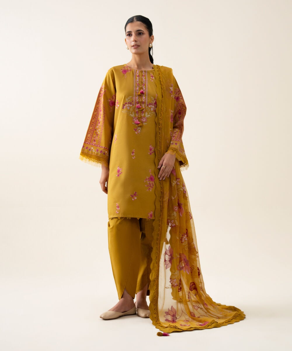 3 Piece - Embroidered Lawn Suit โ Sapphire view 3