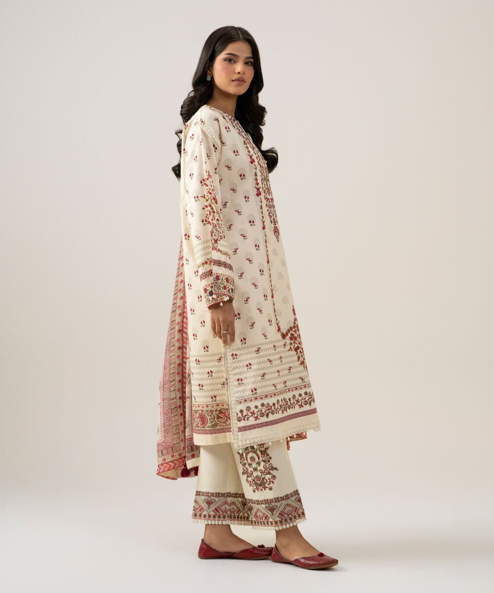 3 Piece - Embroidered Lawn Suit โ Sapphire view 3