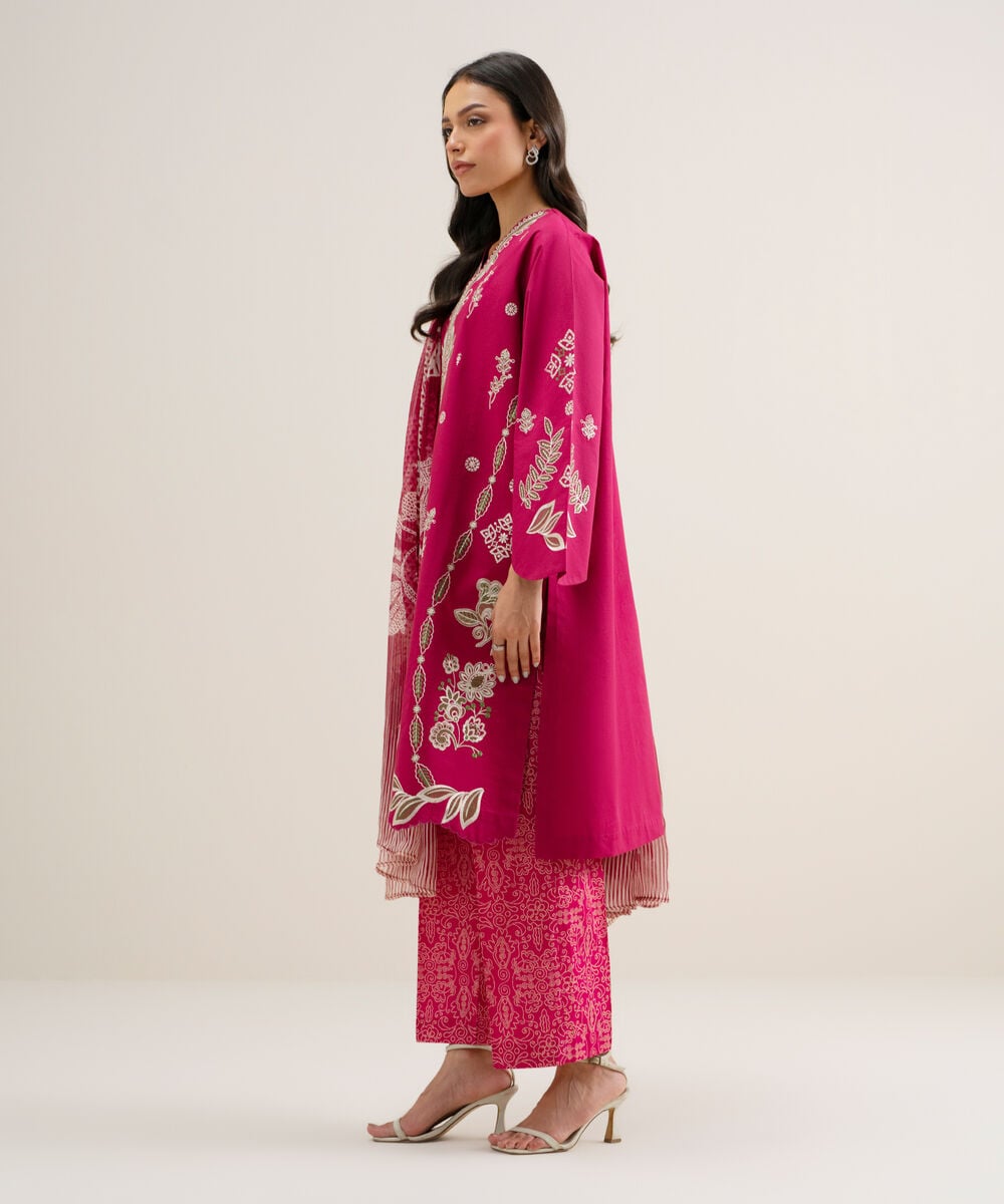 3 Piece - Embroidered Lawn Suit โ Sapphire view 3