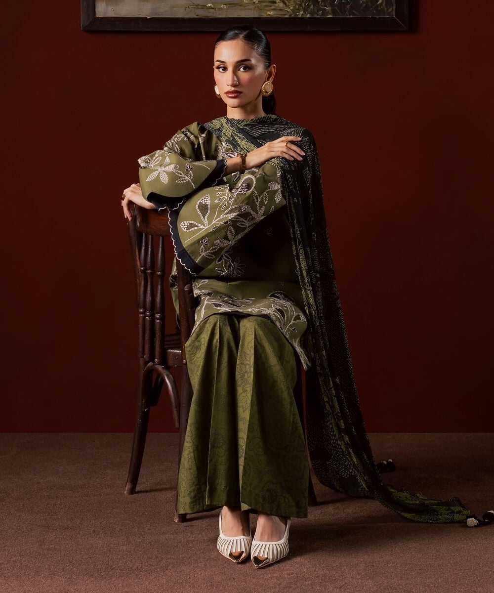3 Piece - Embroidered Lawn Suit โ Sapphire view 3