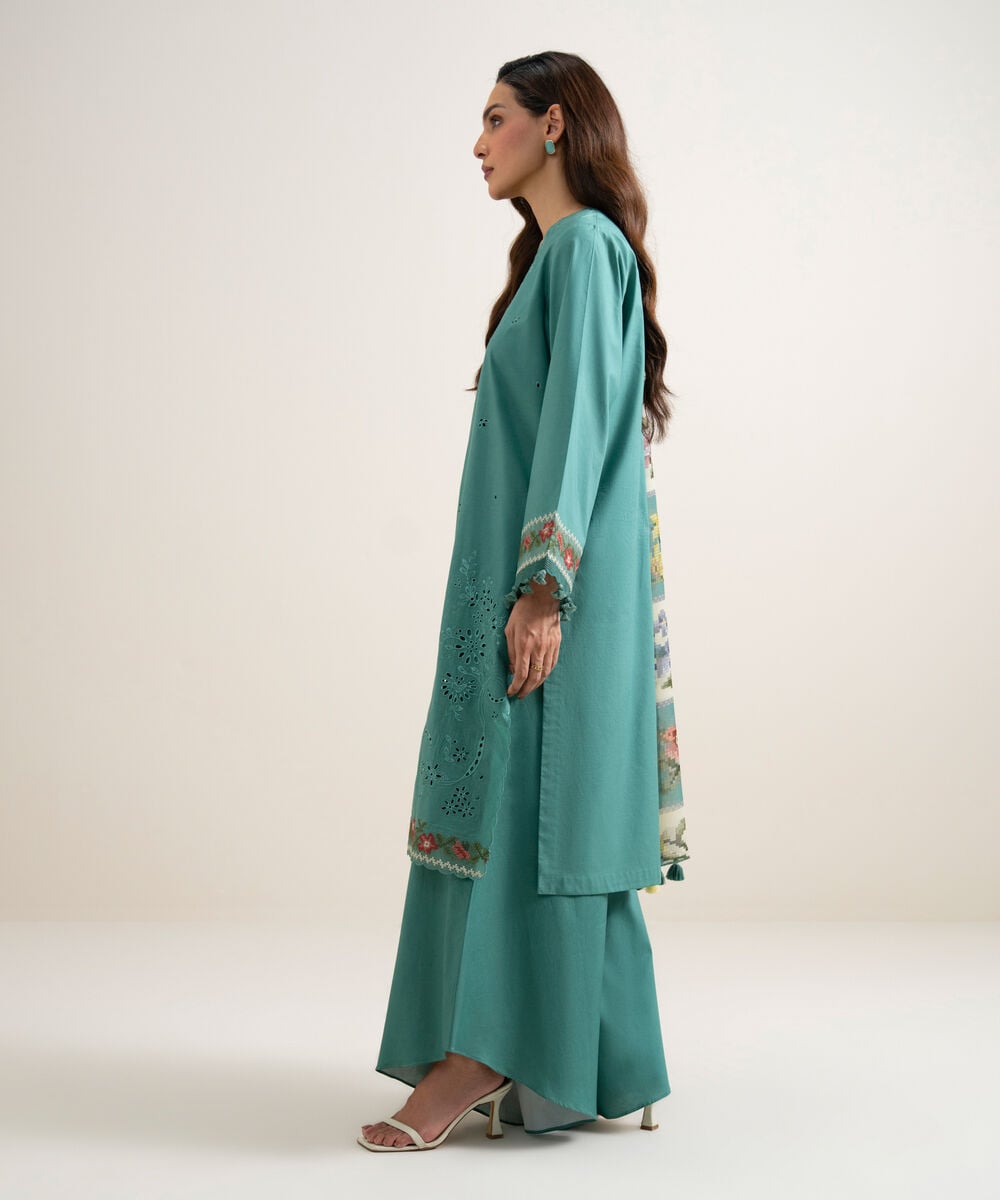3 Piece - Embroidered Lawn Suit โ Sapphire view 3