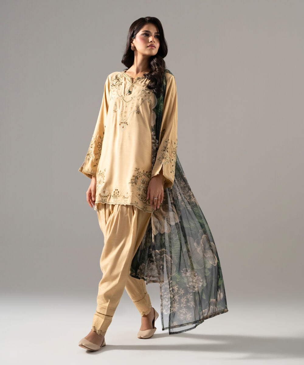 Printed Net Dupatta — Sapphire