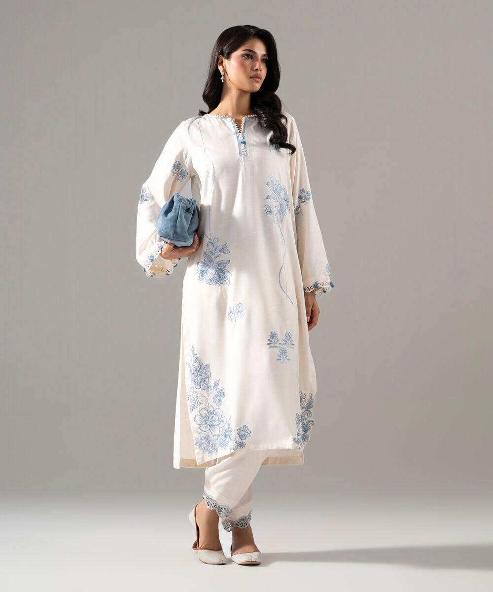 Printed Net Dupatta — Sapphire