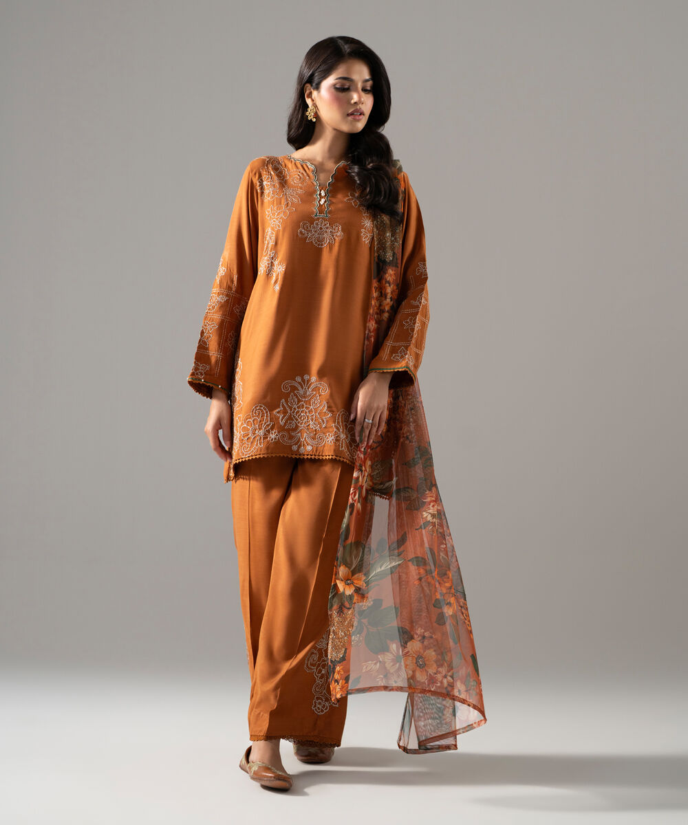 Printed Net Dupatta — Sapphire view 3