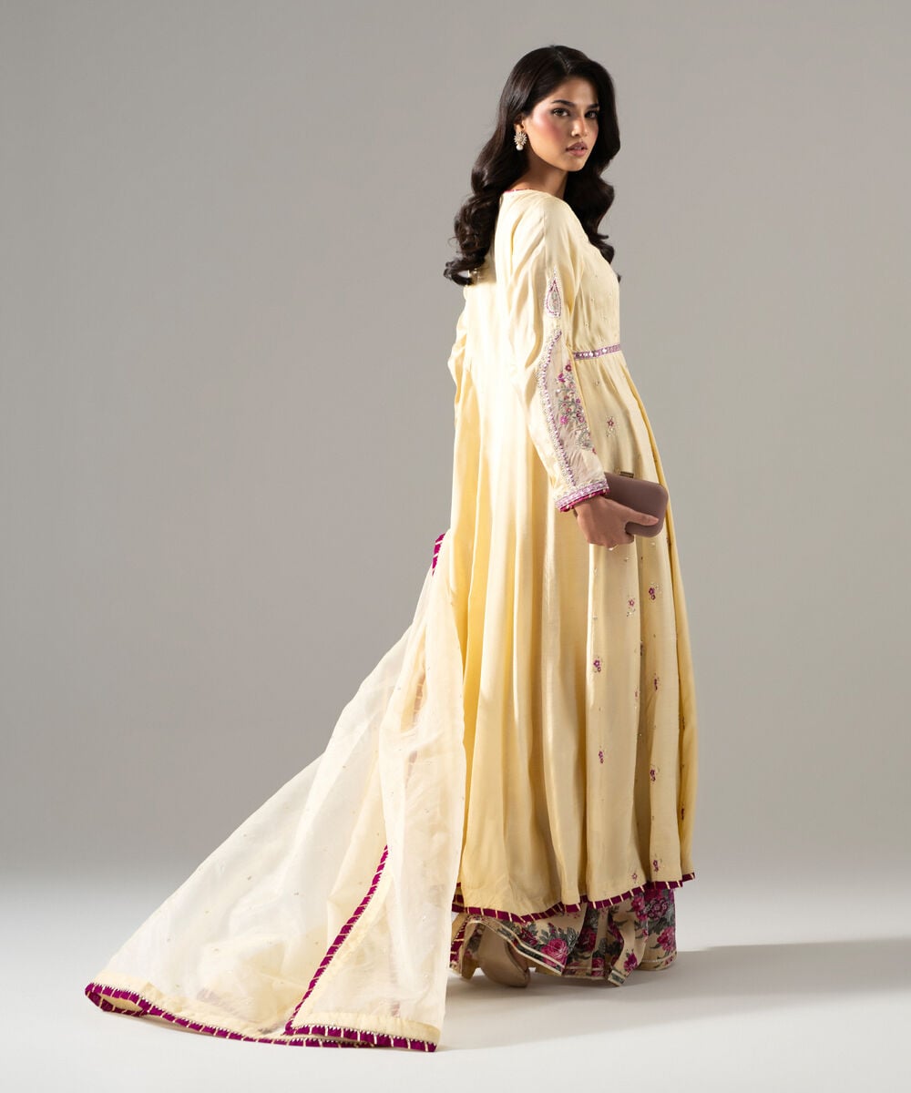 3 Piece - Embroidered Raw Silk Suit โ Sapphire view 3