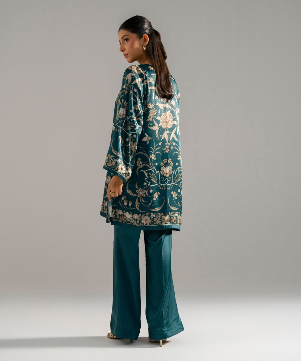2 Piece - Printed Satin Suit — Sapphire view 3