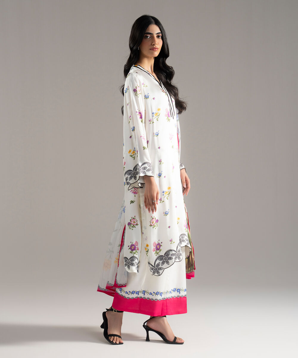 3 Piece - Printed Charmeuse Suit — Sapphire view 3