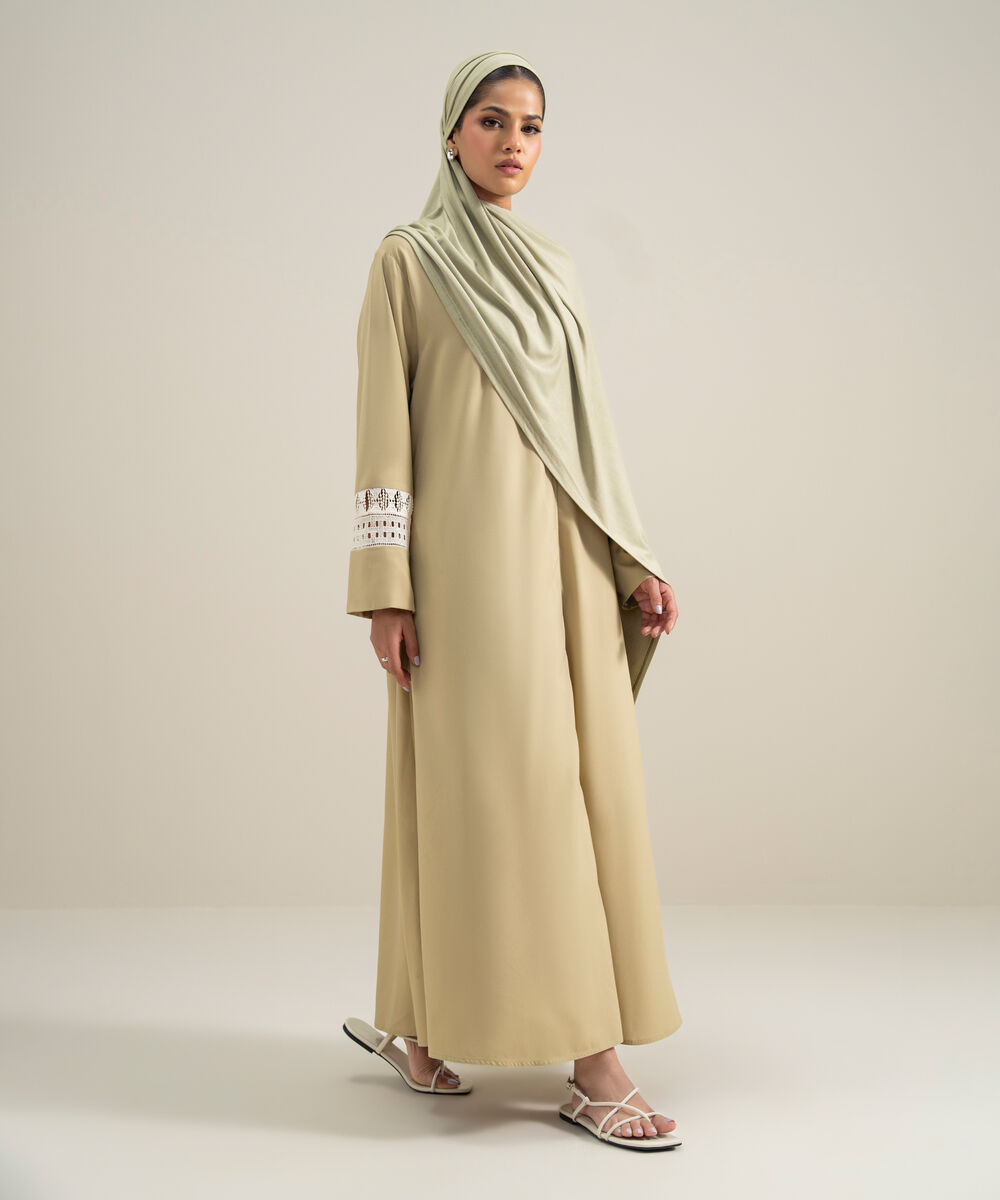 Lace Trim Abaya โ Sapphire view 3