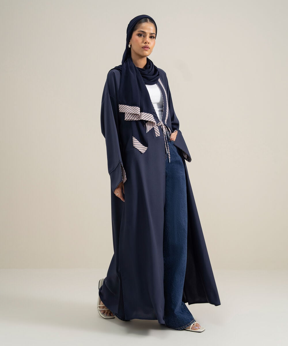 Front-Open Regular Abaya Set — Sapphire