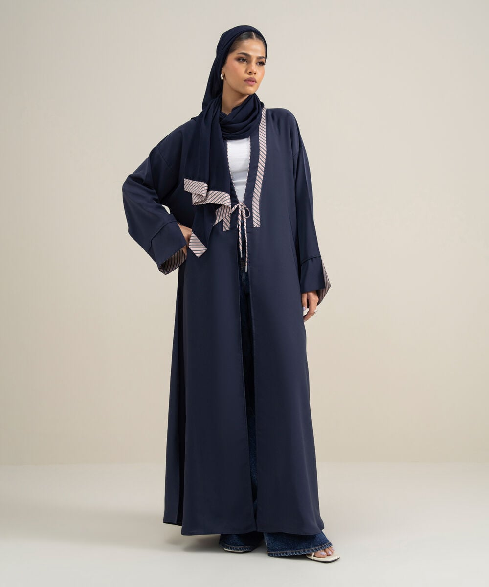Front-Open Regular Abaya Set — Sapphire view 3