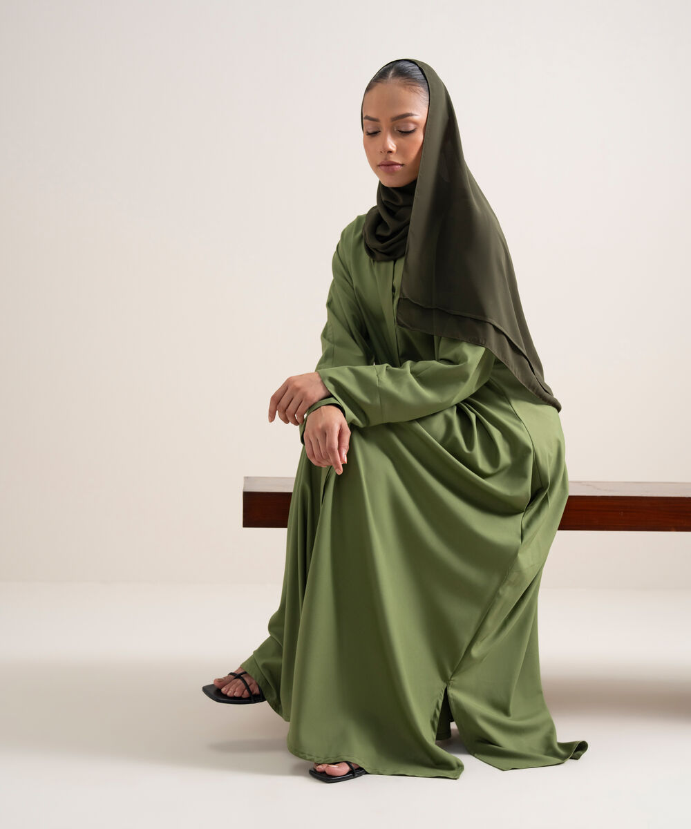 Button Through Kimono Abaya — Sapphire