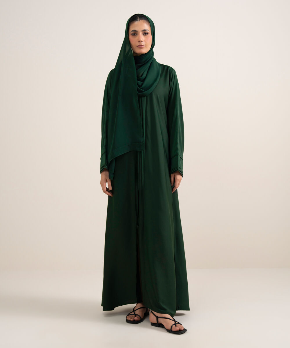 Pleated Kimono Abaya Set โ Sapphire view 3
