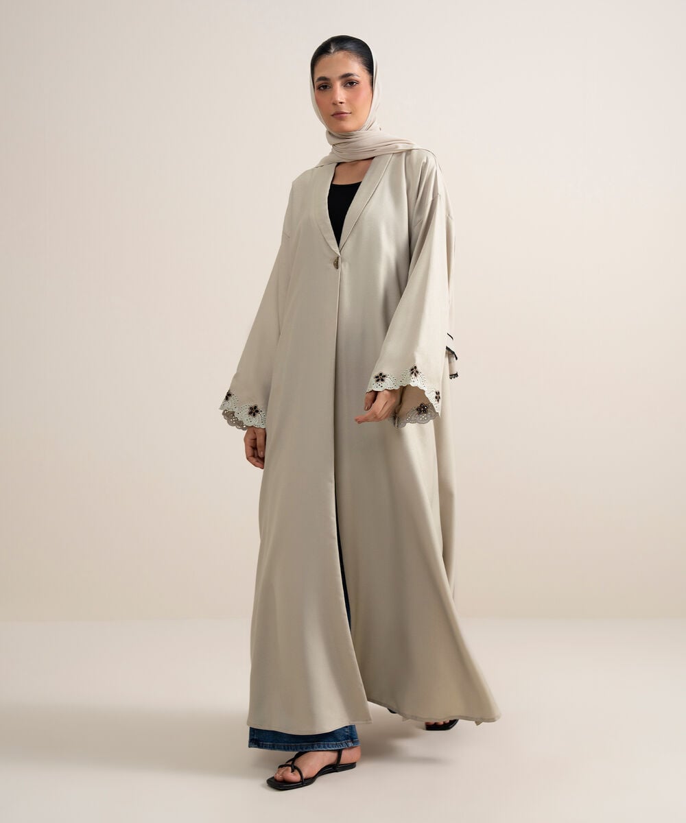 Front Open Regular Abaya Set — Sapphire