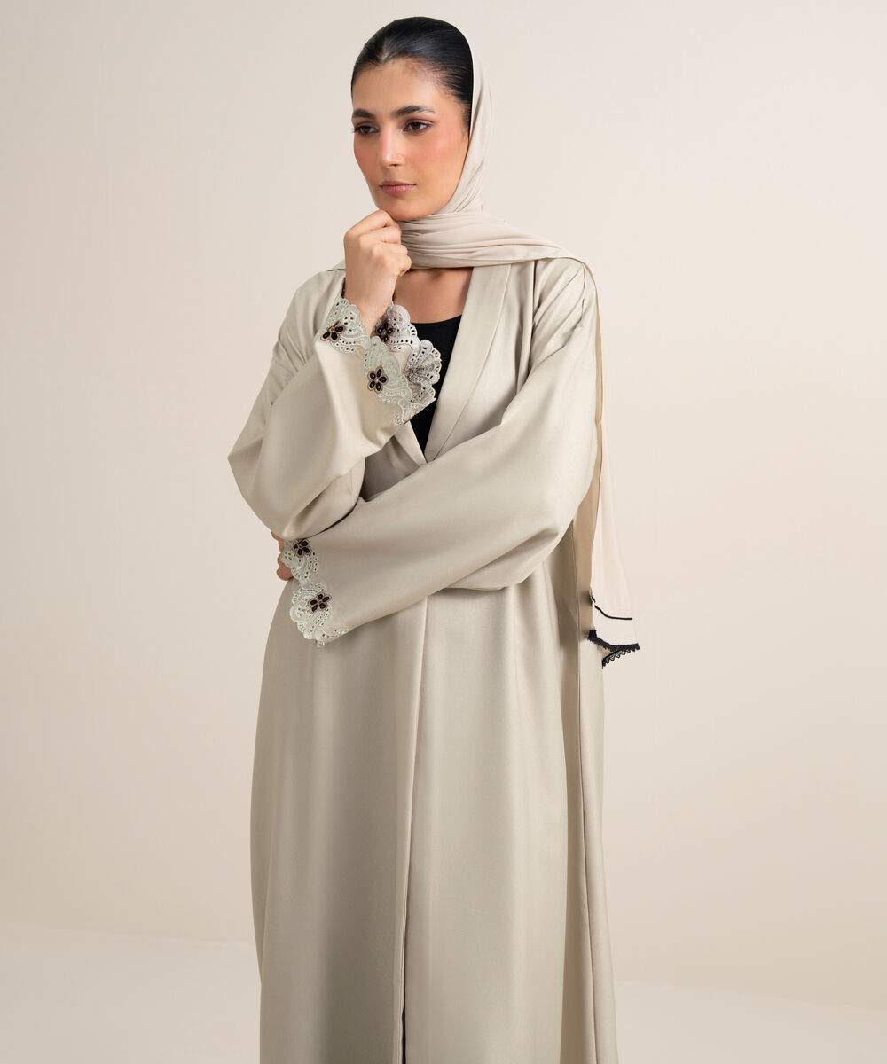 Front Open Regular Abaya Set — Sapphire view 3