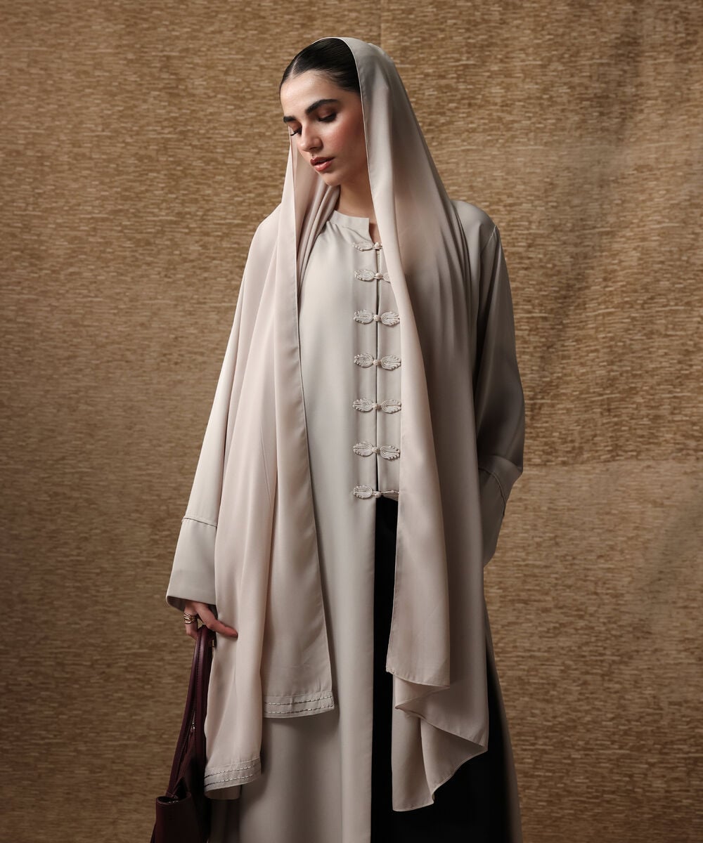 Front Open Abaya Set — Sapphire view 3