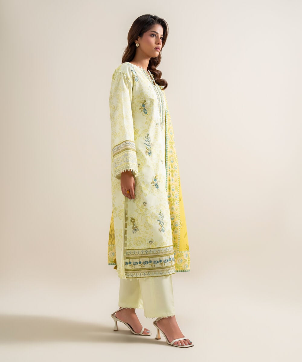 3 Piece - Embroidered Lawn Suit โ Sapphire view 3