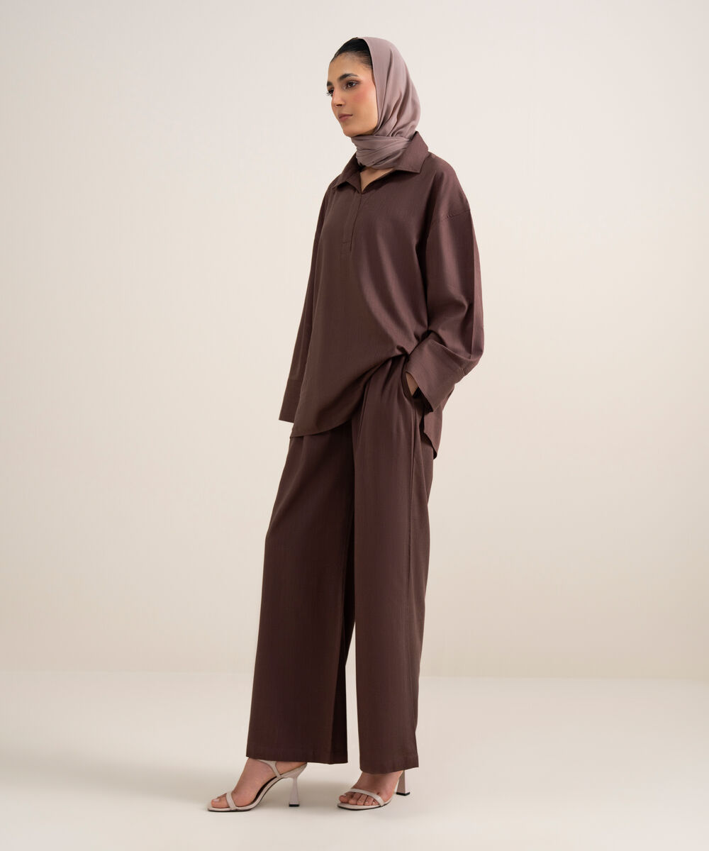 Pleated Wide-Leg Pants โ Sapphire view 3