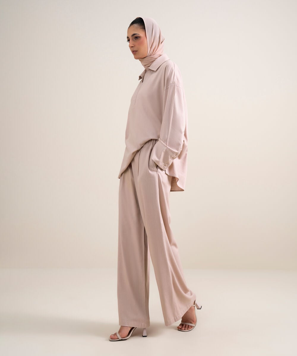 Pleated Wide-Leg Pants โ Sapphire view 3