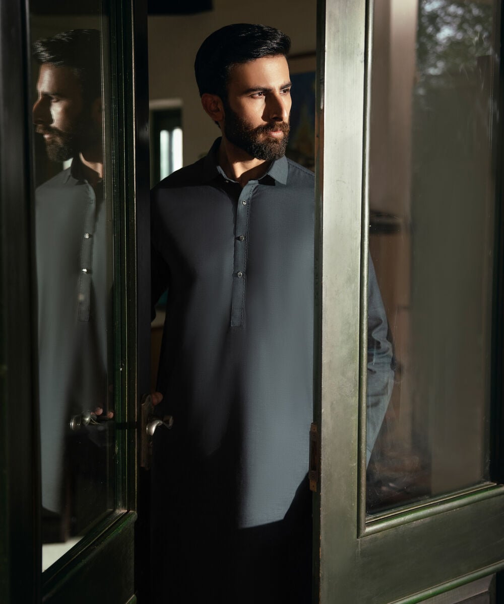 Yarn Dyed Cotton Suit โ Sapphire view 3