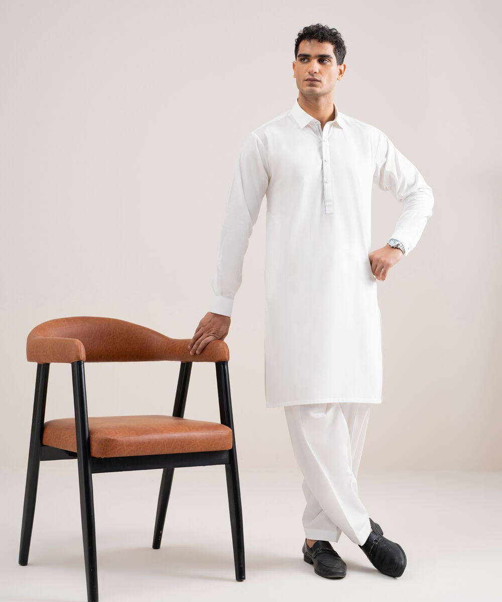 Premium Cotton Dobby Suit — Sapphire