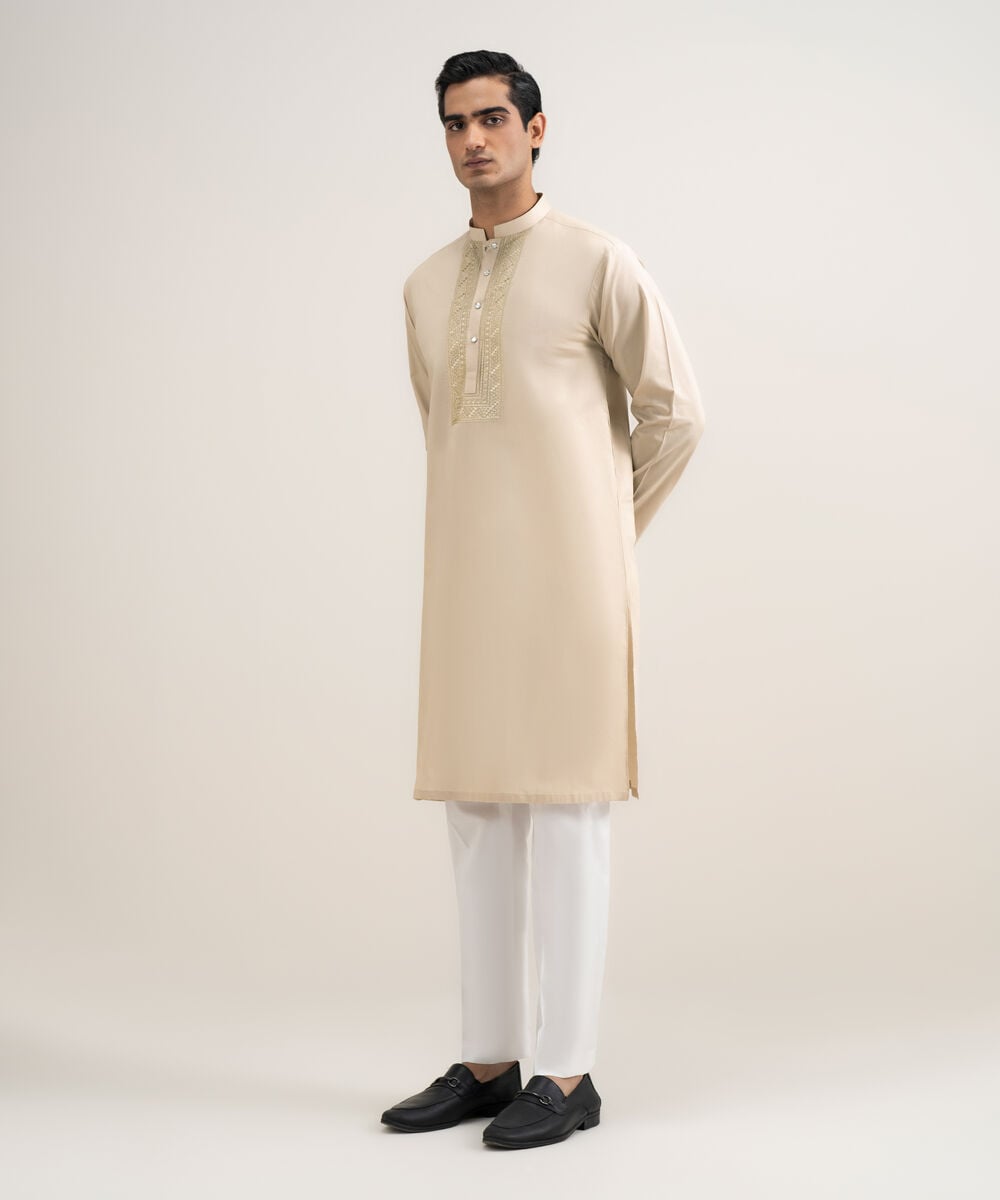 Embroidered Cotton Kurta โ Sapphire view 3