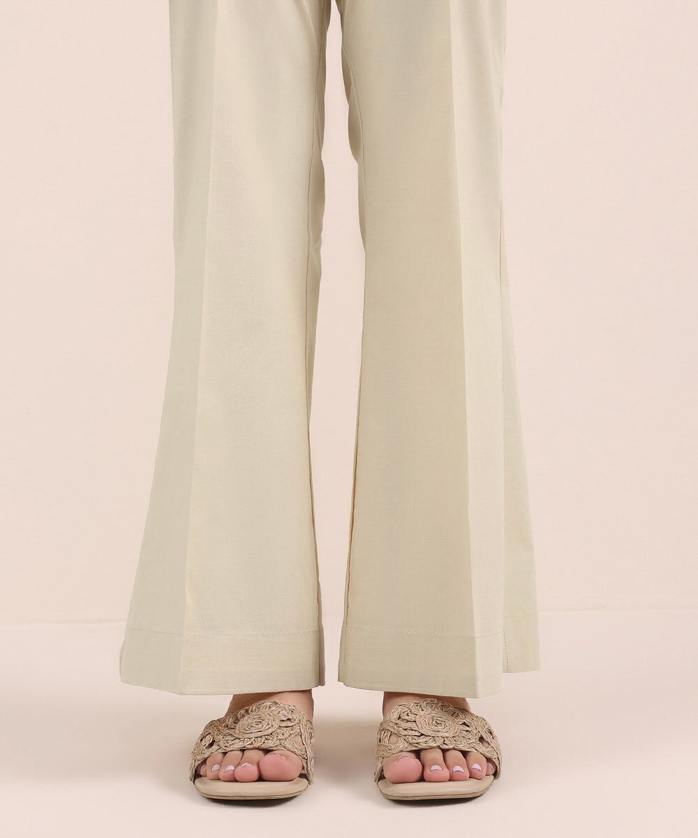 Solid Cambric Boot-Cut Pants — Sapphire view 3