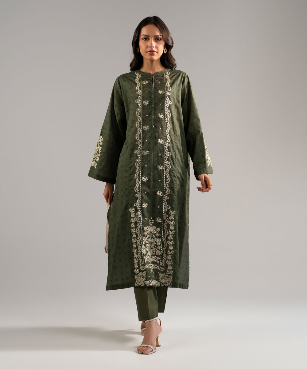 2 Piece - Embroidered Lawn Suit — Sapphire