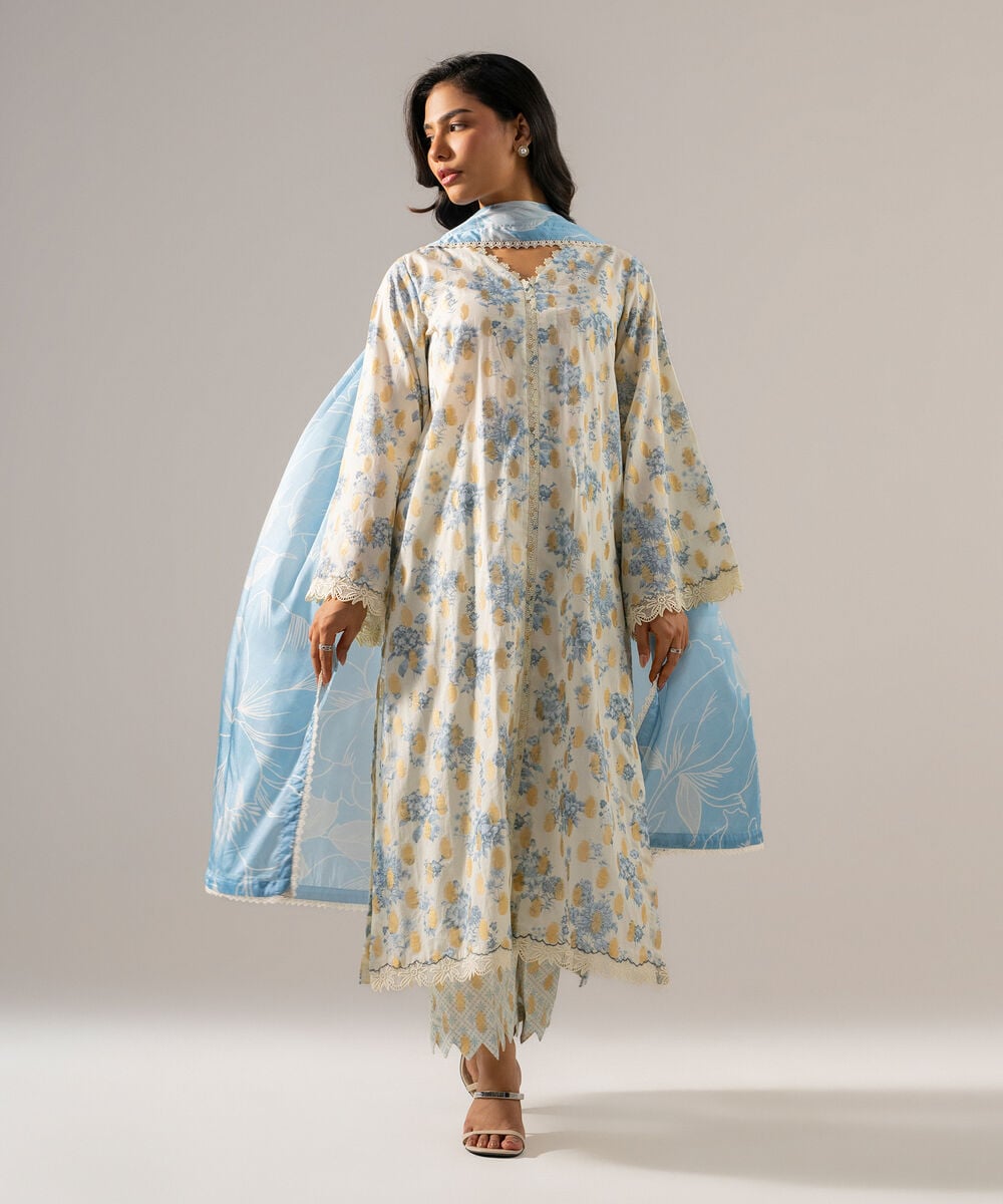 3 Piece - Printed Jacquard Suit — Sapphire
