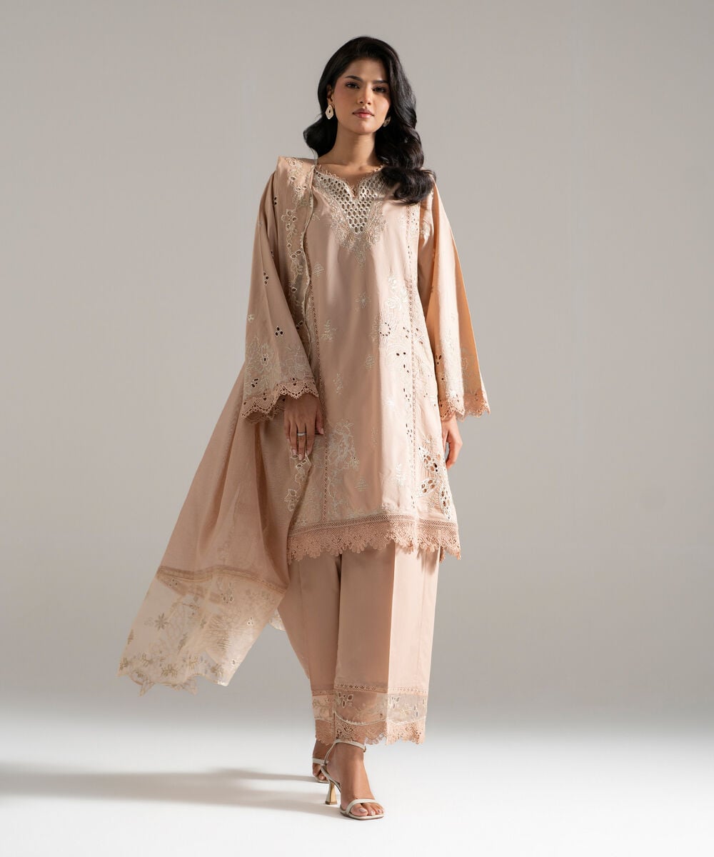 2 Piece - Embroidered Lawn Suit — Sapphire view 3