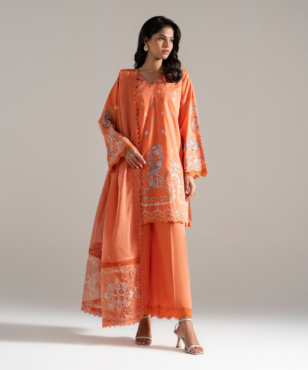 2 Piece - Embroidered Lawn Suit — Sapphire