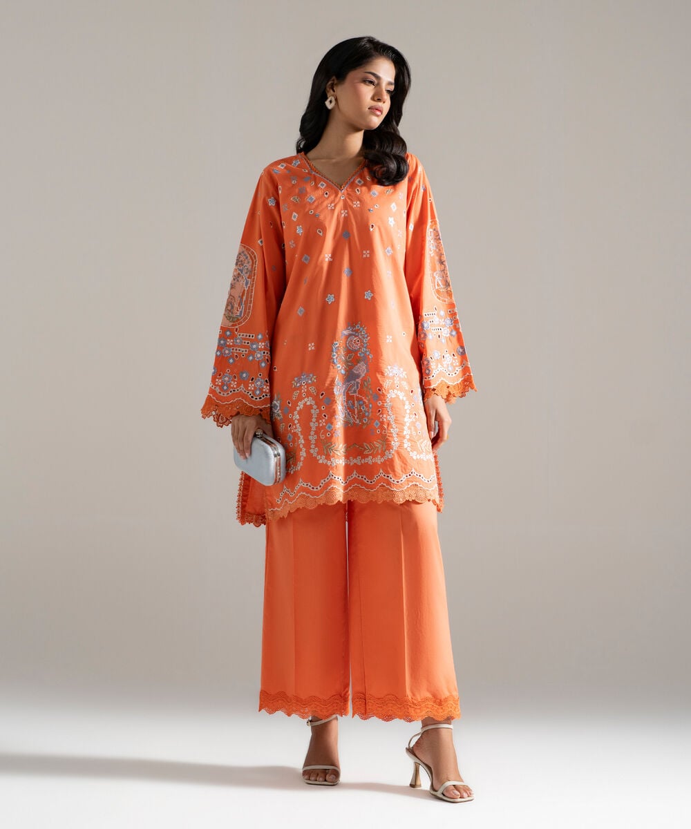 2 Piece - Embroidered Lawn Suit — Sapphire view 3