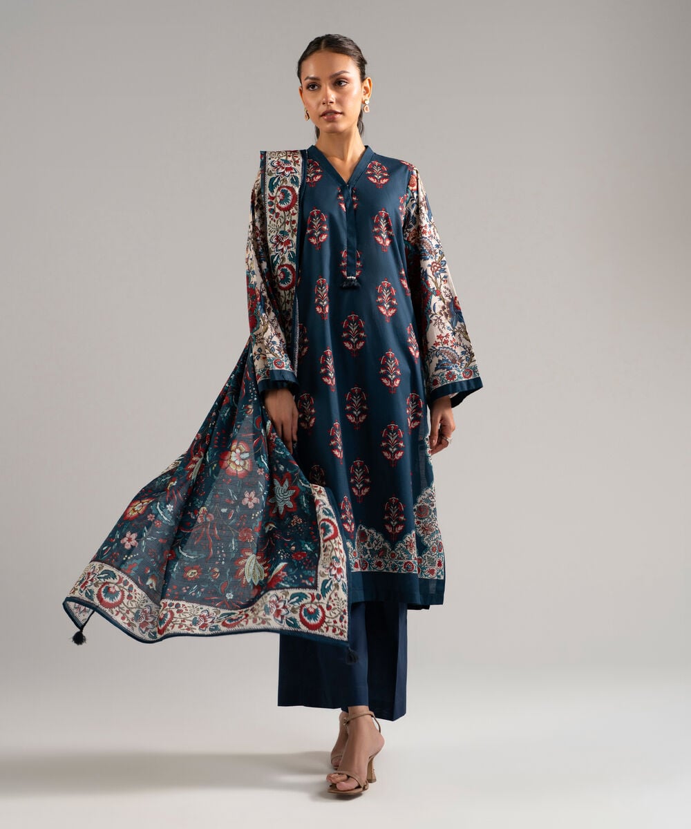 3 Piece - Printed Lawn Suit โ Sapphire view 3