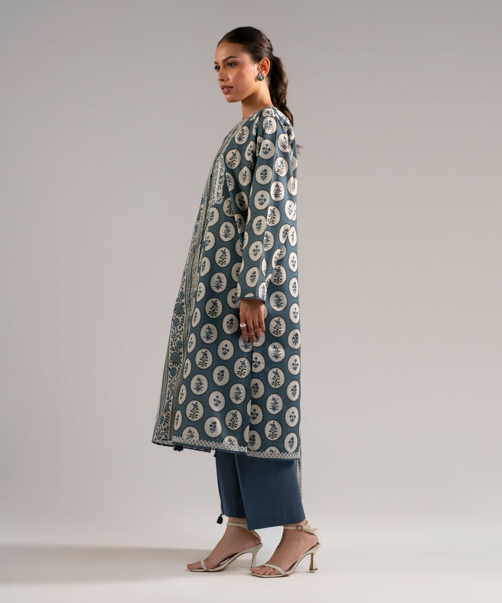 3 Piece - Embroidered Lawn Suit โ Sapphire view 3