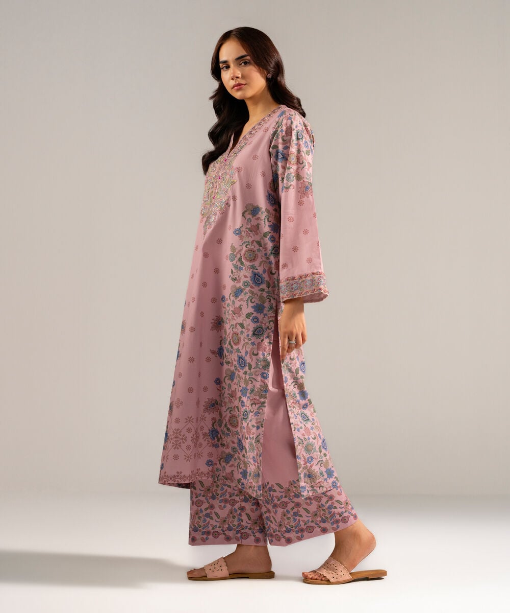 2 Piece - Embroidered Cambric Suit — Sapphire view 3