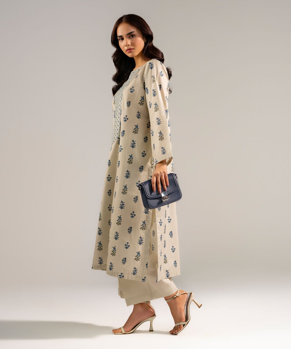 2 Piece - Embroidered Cambric Suit โ Sapphire view 3