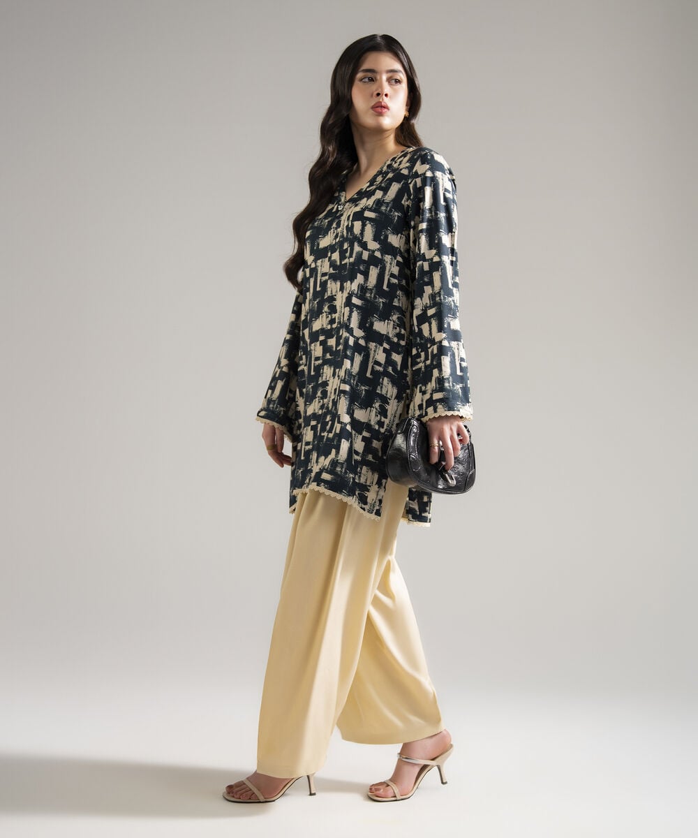 2 Piece - Printed Arabic Lawn Suit โ Sapphire view 3