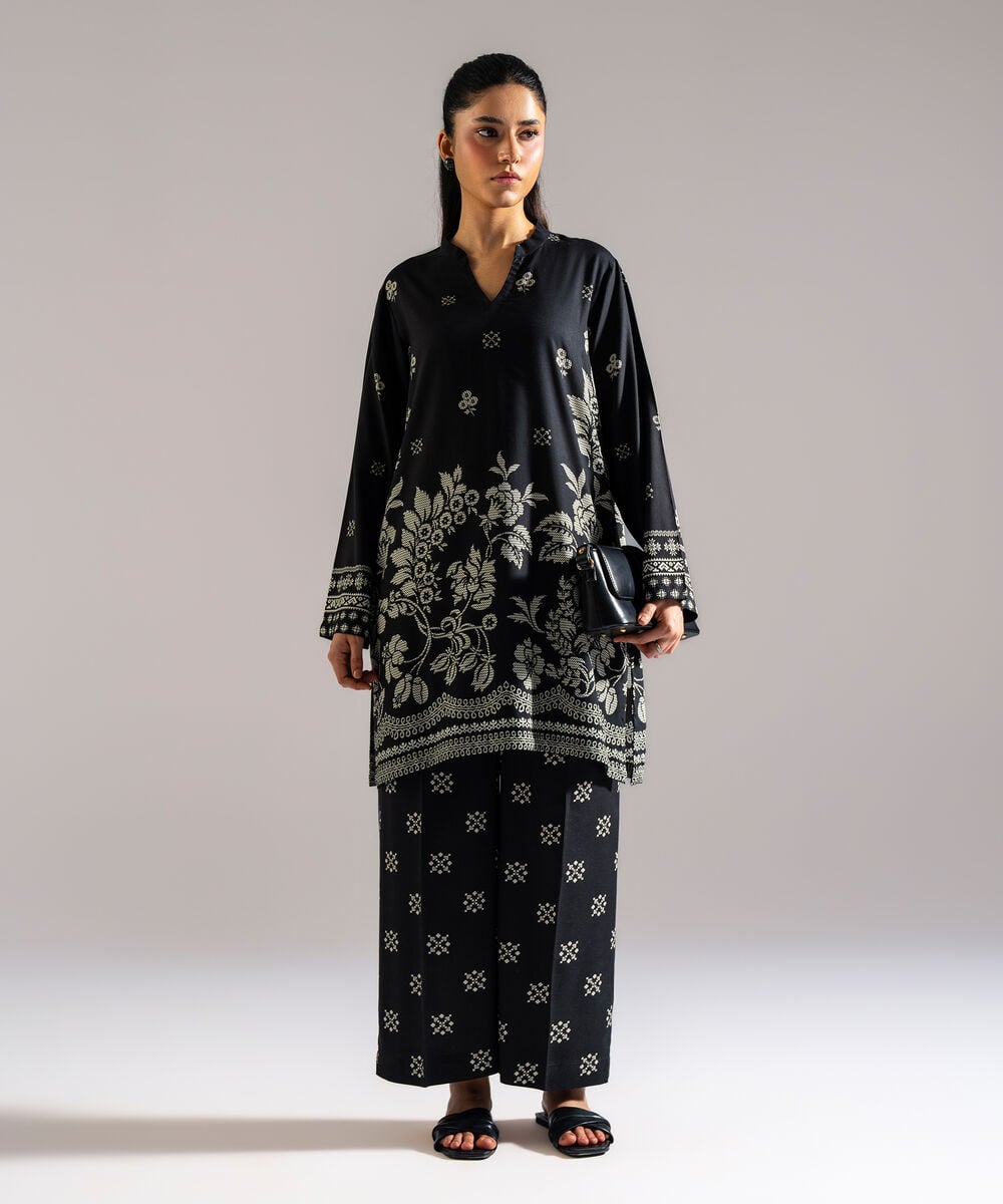 2 Piece - Printed Arabic Lawn Suit — Sapphire