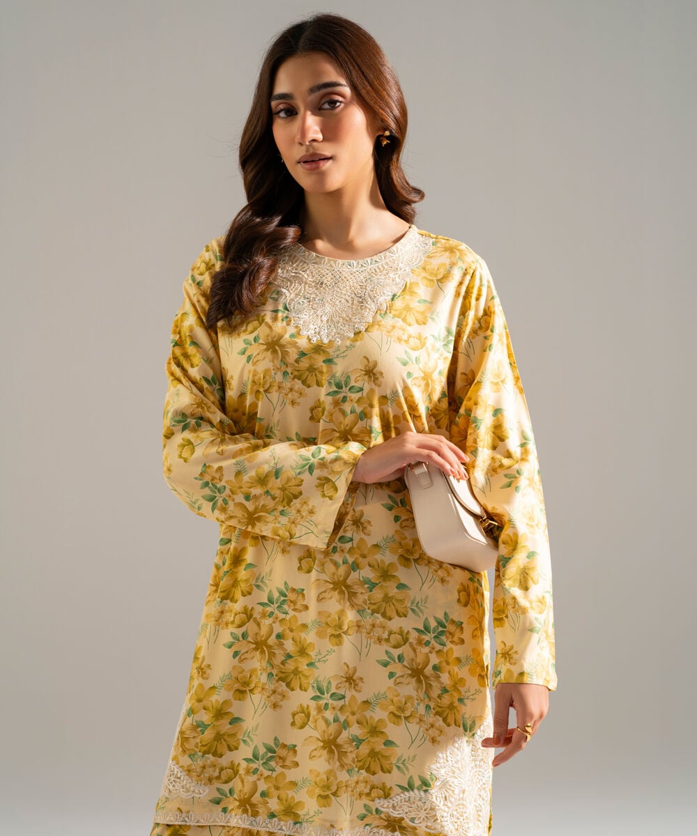2 Piece - Embroidered Arabic Lawn Suit โ Sapphire view 3