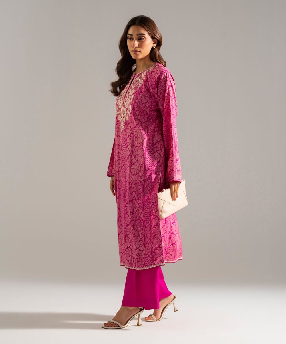 2 Piece - Embroidered Arabic Lawn Suit โ Sapphire view 3