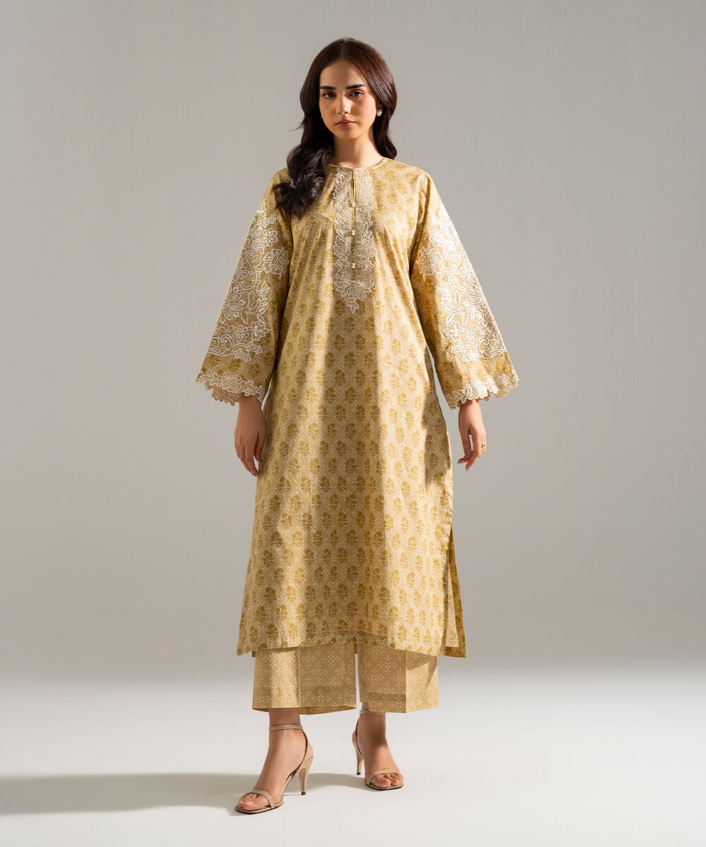 2 Piece - Embroidered Lawn Suit — Sapphire