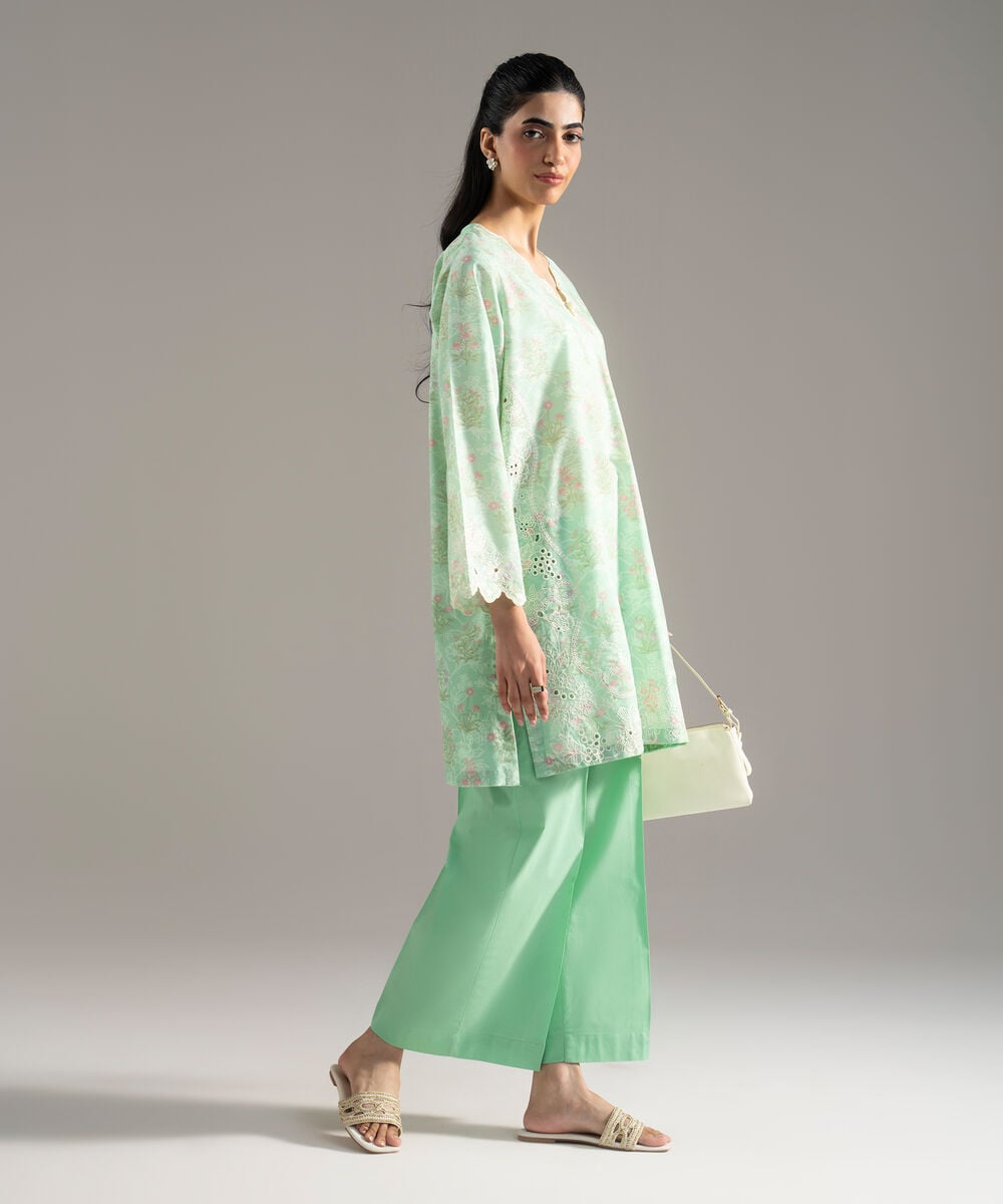 2 Piece - Embroidered Cotton Viscose Suit โ Sapphire view 3