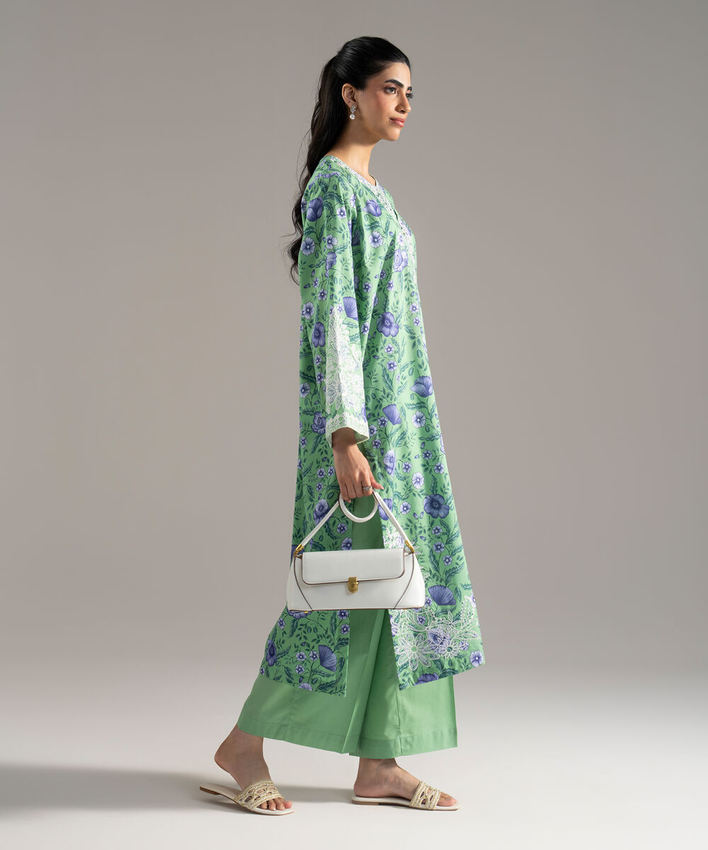 2 Piece - Embroidered Cotton Viscose Suit โ Sapphire view 3