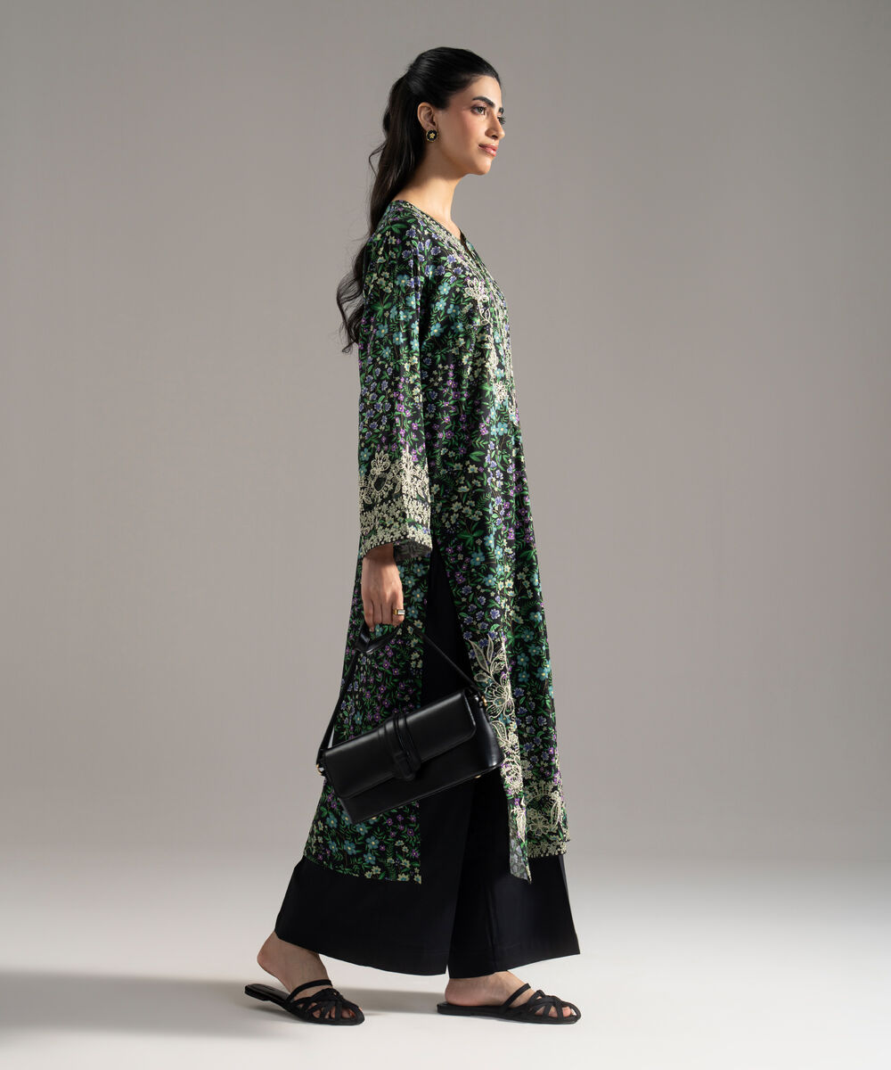 2 Piece - Embroidered Cotton Viscose Suit — Sapphire view 3