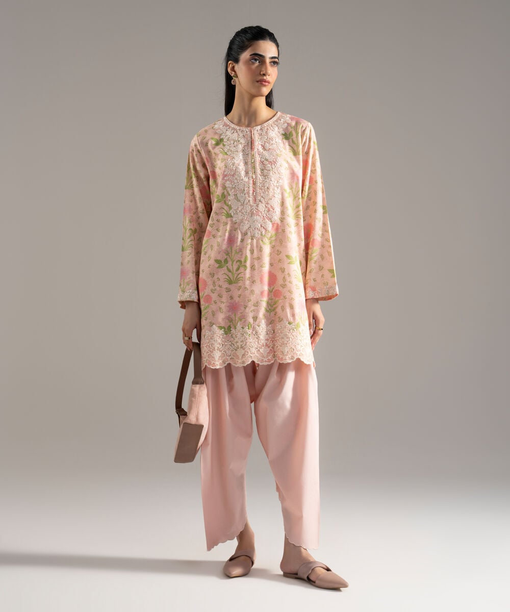 2 Piece - Embroidered Cotton Viscose Suit — Sapphire