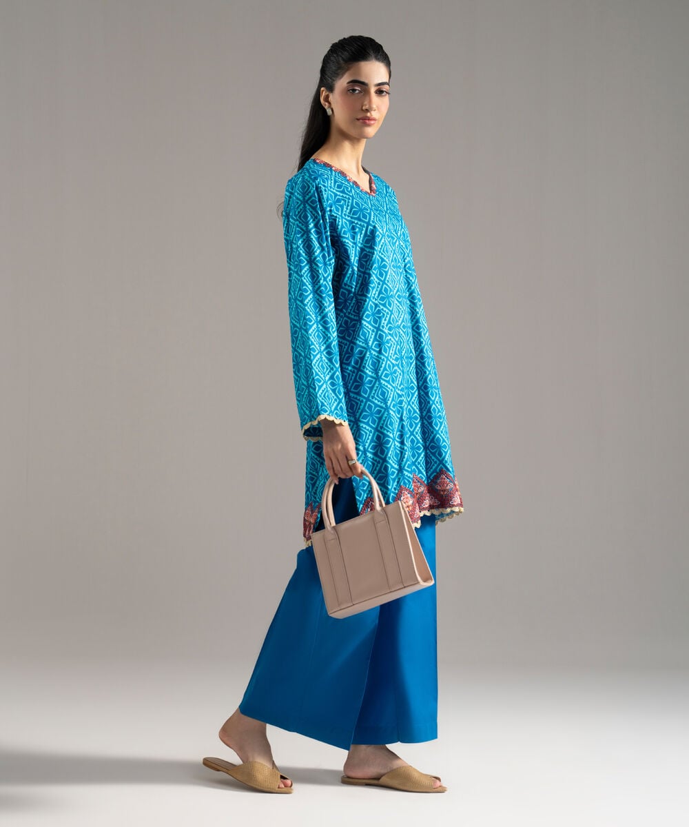 2 Piece - Embroidered Cotton Viscose Suit โ Sapphire view 3