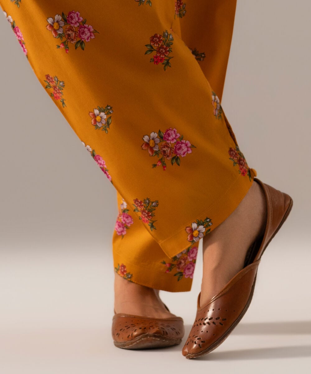 Printed Cambric Skinny Shalwar — Sapphire