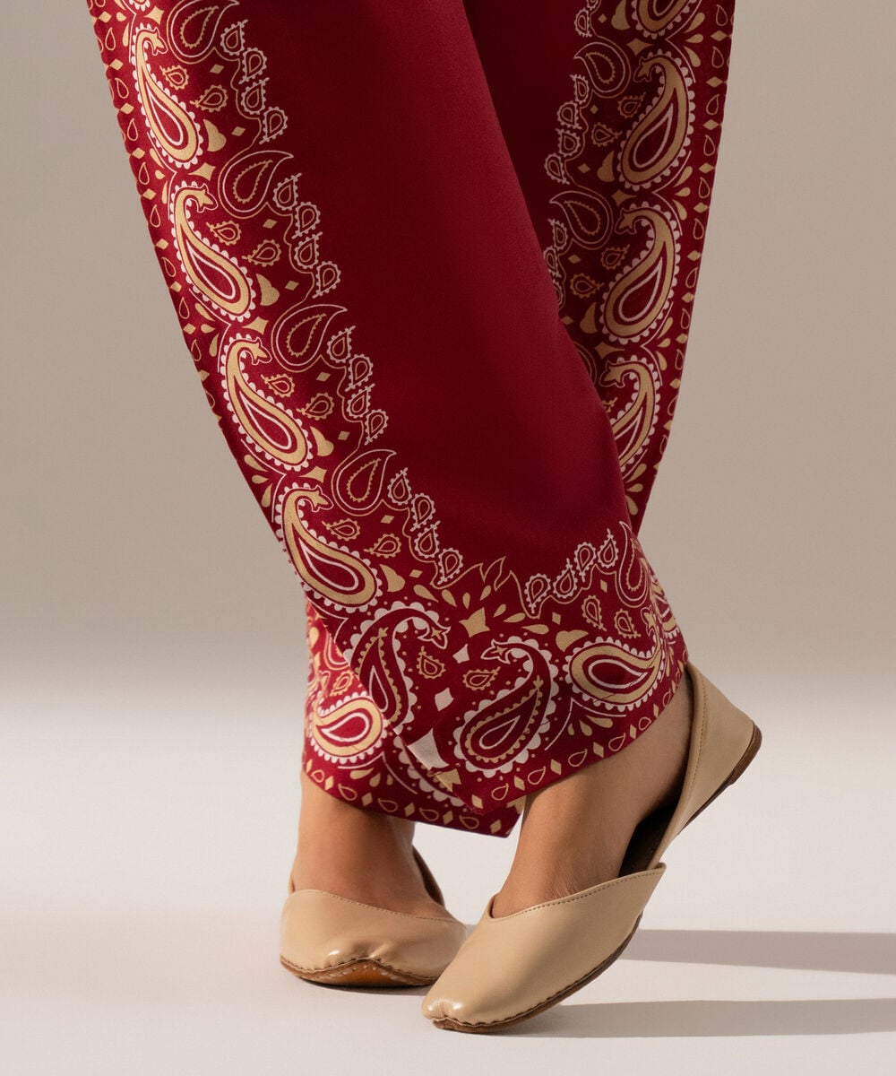 Printed Arabic Lawn Shirt — Sapphire