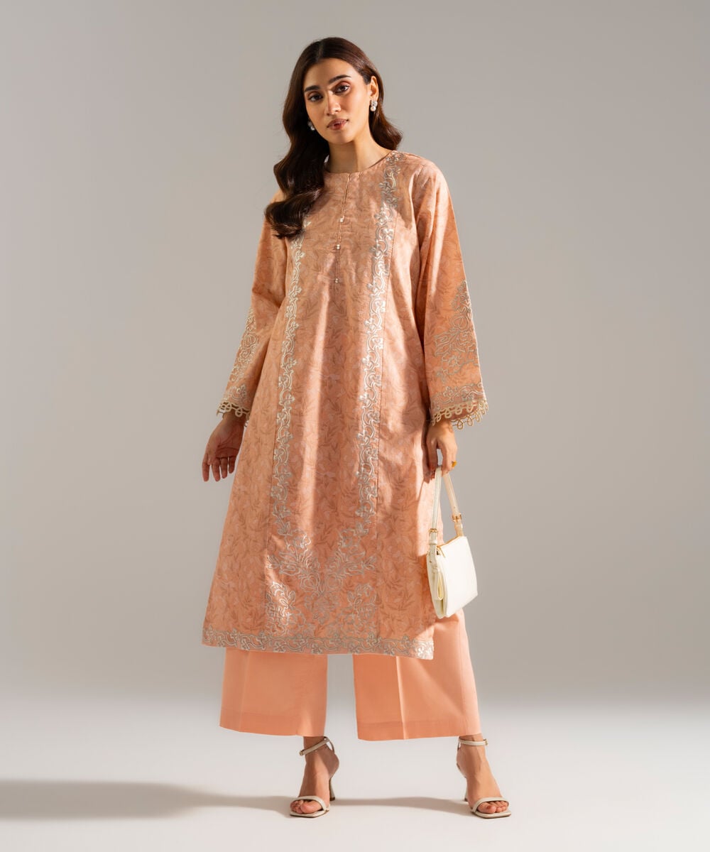 2 Piece - Embroidered Lawn Suit — Sapphire